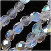 Czech Fire Polished Glass Beads 4mm Round 'Crystal AB' (50 pcs)