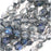 Czech Fire Polished Glass Beads 4mm Round Silver/Blue/Crystal (50 pcs)