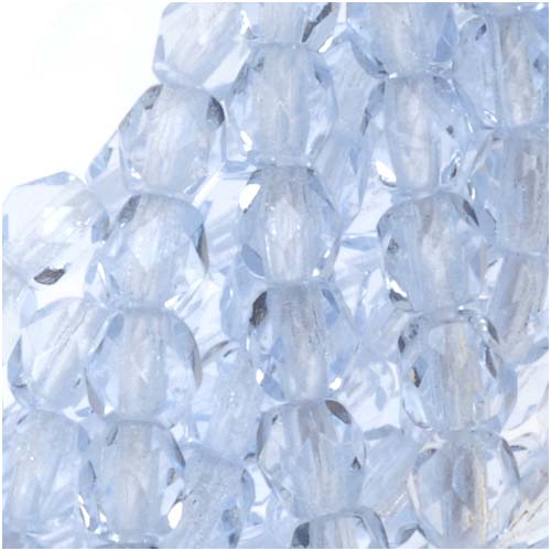 thumbnail interactive-video image 1 of Luster Capri Blue 4mm Czech Glass Firepolish Beads – 50 Round Faceted Beads For Jewelry Making 1 of 3