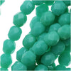 Czech Fire Polished Glass Beads 4mm Round 'Green Turquoise' (50