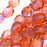 Czech Fire Polished Glass Beads 6mm Round Two Tone Fuchsia/Cantaloupe (1 Strand)