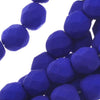 Czech Fire Polished Glass, 6mm Round Beads, Dark Neon Blue (1 Strand)