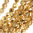 Czech Fire Polished Glass Bead. 8mm Round, Crystal Gold Half-Coat (1 Strand)