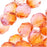 Czech Fire Polished Glass Beads 8mm Round Two Tone Fuchsia/Cantaloupe (25 pcs)
