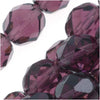 Czech Fire Polished Glass Beads 8mm Round Purple Amethyst (25