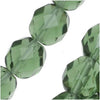 Czech Fire Polished Glass Beads 8mm Round Green Turmaline (25 pcs)