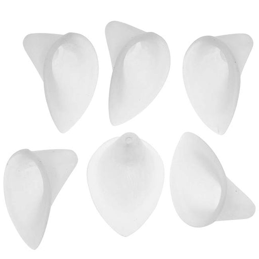Lucite Classic Calla Lily Flower Beads Matte Frosted Crystal 21mm (6 pcs)