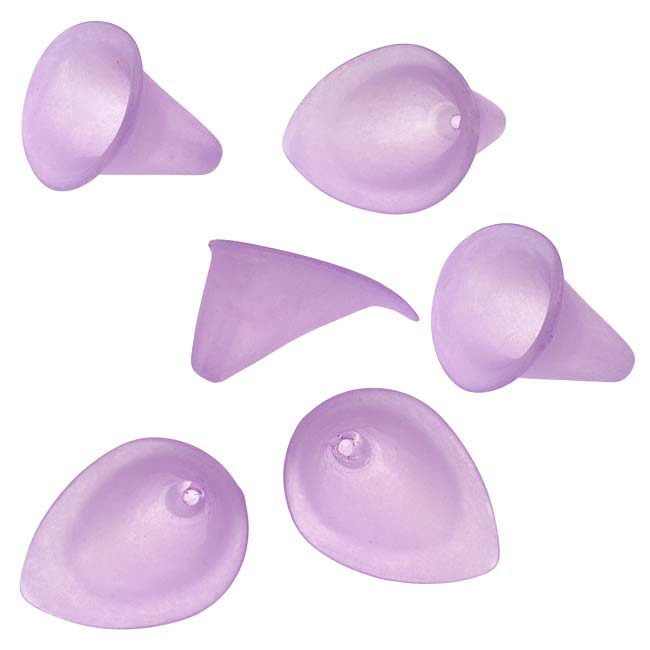 Lucite Classic Calla Lily Flower Beads Matte Amethyst Purple 21mm (6 pcs)