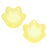 Lucite Tulip / Lily Of The Valley Flower Bead Caps Matte Yellow 6x10mm (12 pcs)