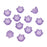 Lucite Tulip / Lily Of The Valley Flower Bead Caps Matte Amethyst Purple 6x10mm (12 pcs)