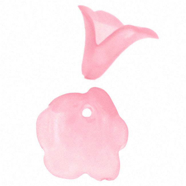 Lucite Trumpet Calla Lily Flower Beads Matte Pink 10mm (12 pcs)