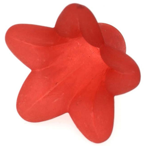 Lucite Petunia Bell Flower Beads Matte Dark Red 12x18mm (6 pcs)