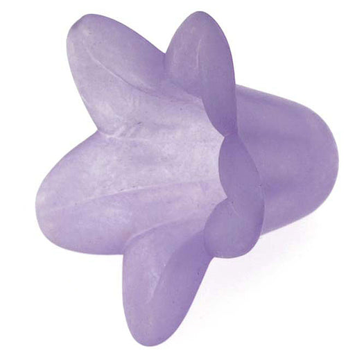 Lucite Petunia Bell Flower Beads Matte Medium Amethyst Purple 12x18mm (6 pcs)
