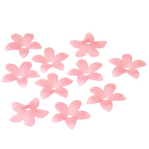 Lucite Gilia Star Flowers Matte Rose Pink Light Weight 17mm (10 pcs)