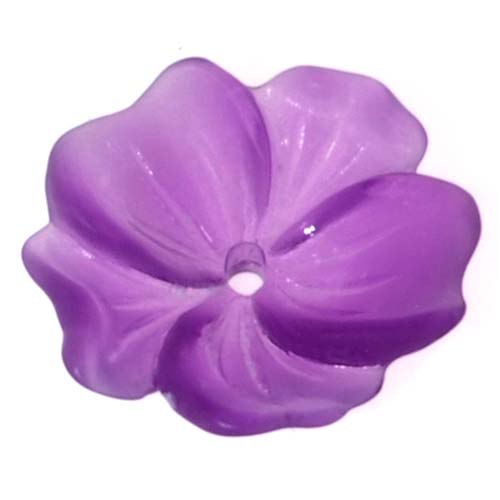 Lucite Vinca Flowers Matte Dark Amethyst Purple Light Weight 14mm (6 pcs)