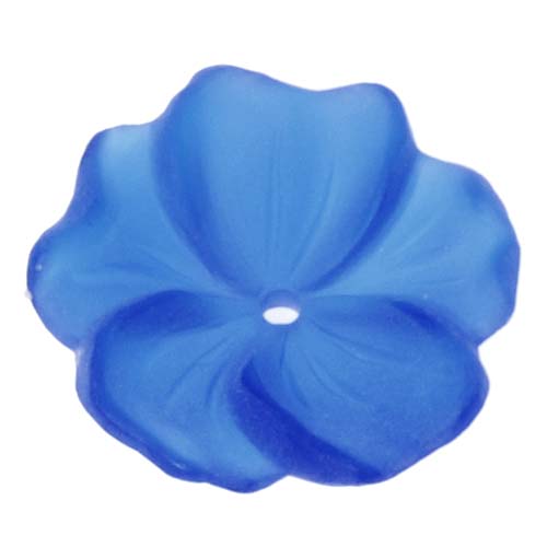 Lucite Vinca Flowers Matte Deep Sapphire Blue Light Weight 14mm (6 pcs)