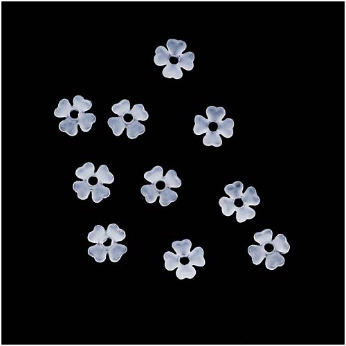 Lucite Babys Breath Tiny Flowers Matte White Light Weight 6mm (10 pcs)