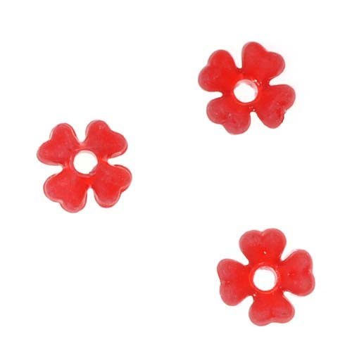 Lucite Babys Breath Tiny Flowers Matte Red Light Weight 6mm (10 pcs)
