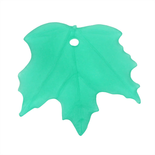 Lucite Maple Leaves Matte Bright Green Light Weight 19mm (6 pcs)