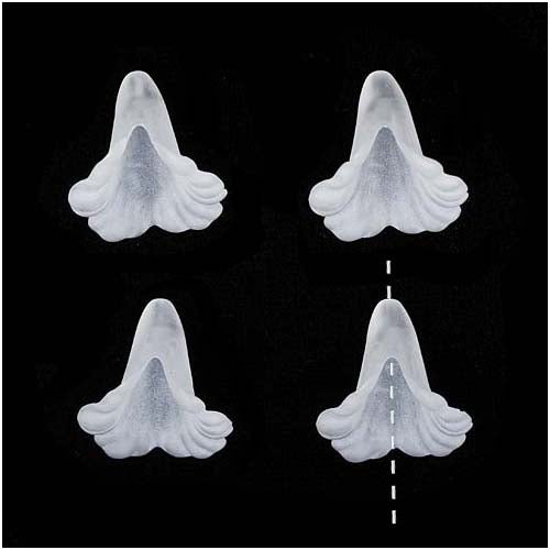 Lucite Bell Flowers Matte Crystal Frost White Light Weight 15mm (4 pcs)