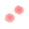 Vintage Look Lucite Cabochon Bead Pink Flower Rose 15mm (2 pcs)