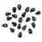 Czech Fire Polished Glass Beads, 8 x 6mm Teardrop, "Jet" Black, Strand
