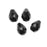 Czech Fire Polished Glass Beads 12mm x 16mm Teardrop "Jet" Black (25 Pieces)