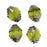 Czech Cathedral 10mm Art Deco Beads Olivine Silver Ends (1 Strand)