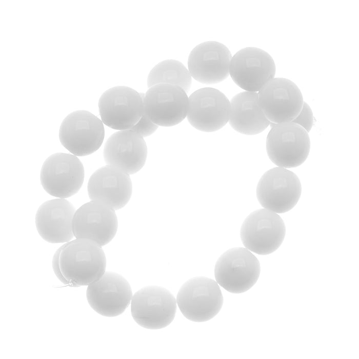 Czech Glass Druk Round Beads 8mm Opaque White (25 pcs)