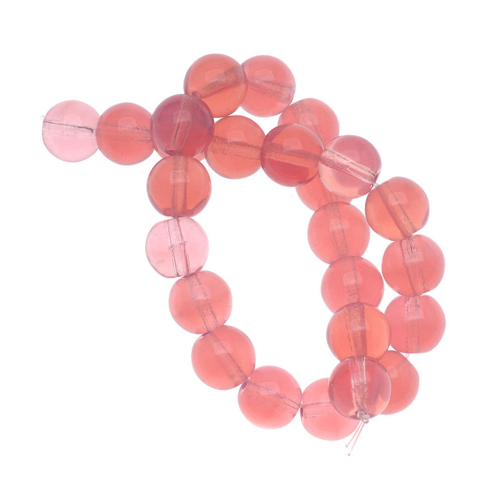 Czech Glass Druk Round Beads 8mm Pink Opal (25 pcs)