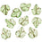 Czech Glass Beads 13 x 15mm Leaf Peridot Green With Gold  (10 pcs)