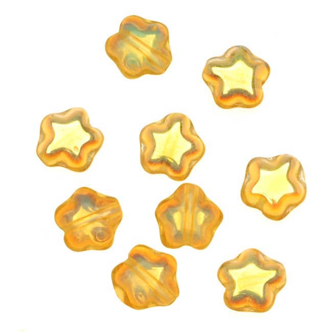 20 Perline Cechi A Stella Iridescenti AB – Per Gioielli E Craft, Blu 8-9 Mm