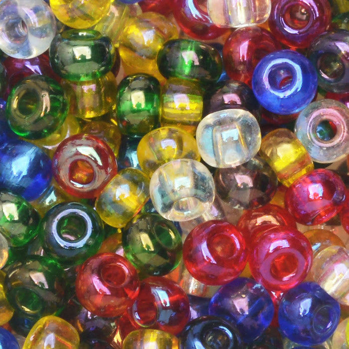Czech Glass Seed Beads, 6/0 Round, Cosmic AB Mix (24 Gram Tube)