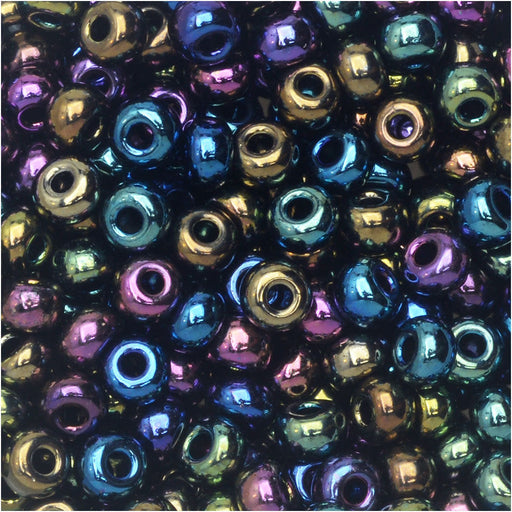 Czech Glass Seed Beads, 6/0 Round, Dragon Eyes Mix (24 Gram Tube)