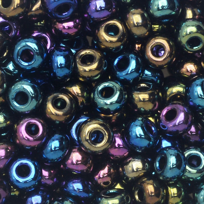Czech Glass Seed Beads, 6/0 Round, Dragon Eyes Mix (24 Gram Tube)