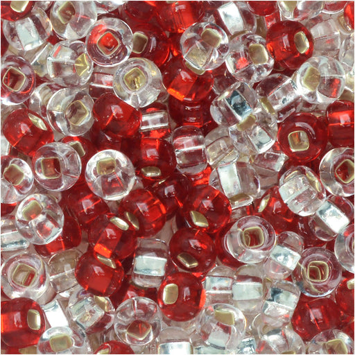 Czech Glass Seed Beads, 6/0 Round, Rubies & Diamonds Mix (24 Gram Tube)