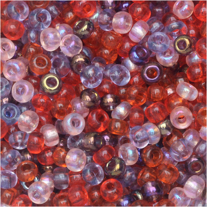 Czech Glass Seed Beads, 8/0 Round, Melon Berry Mix (22 Gram Tube)