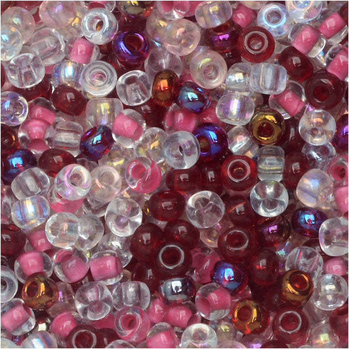 Czech Glass Seed Beads, 8/0 Round, Strawberry Fields Mix (22 Gram Tube)