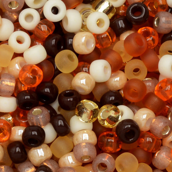 Czech Glass Seed Beads, 8/0 Round, Wheatberry Mix (22 Gram Tube)