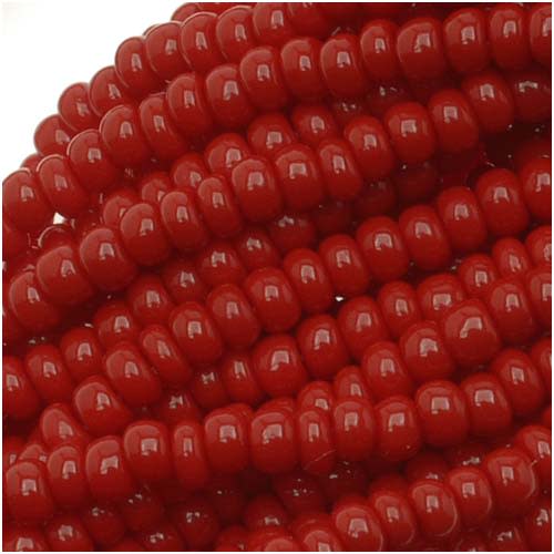 Czech Seed Beads Size 11/0 Dark Red Opaque (1 Hank)