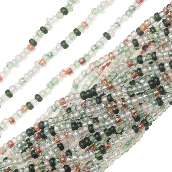 Czech Glass Seed Beads, 11/0 Round, 1 Hank, Tourmaline Tapestries Mix