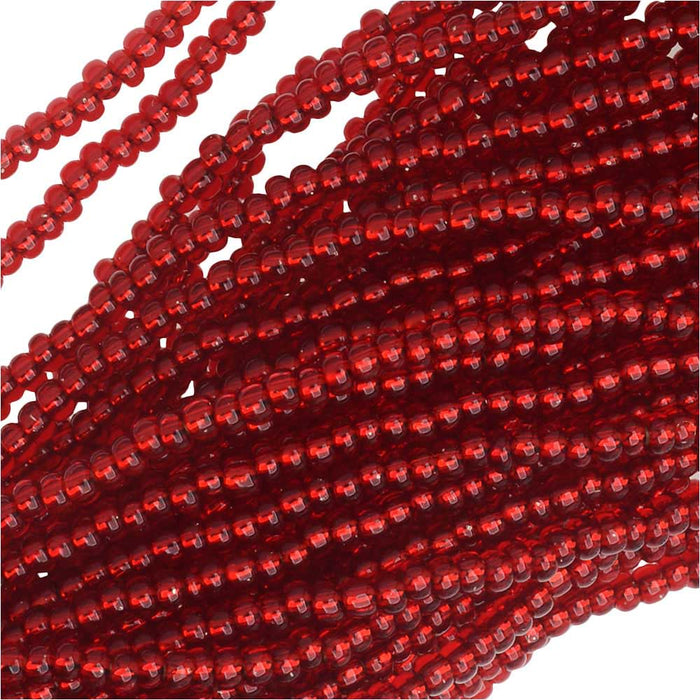 Czech Seed Beads 11/0 Ruby Red Foil Lined (1 Hank)