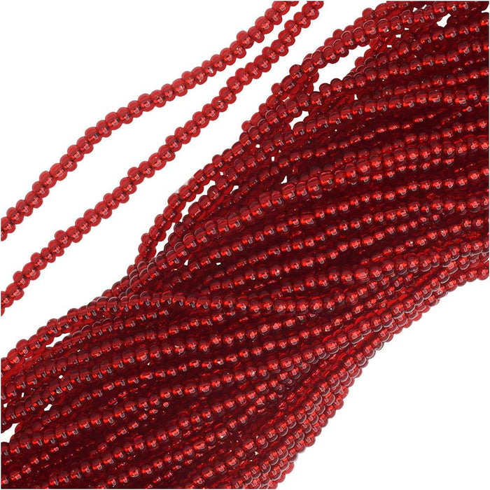 Czech Seed Beads 11/0 Ruby Red Foil Lined (1 Hank)