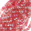 Czech Glass Seed Beads, 11/0 Round, 1 Hank, Pretty Princess Pink Mix