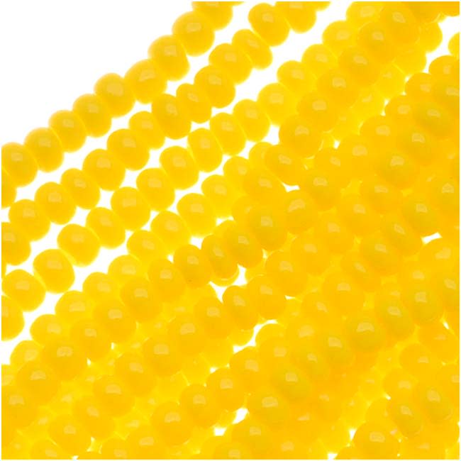 Czech Seed Beads 11/0 Sunshine Yellow Opaque, 1 Hank