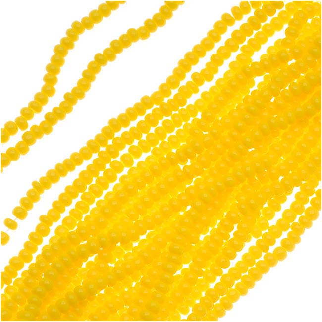 Czech Seed Beads 11/0 Sunshine Yellow Opaque, 1 Hank