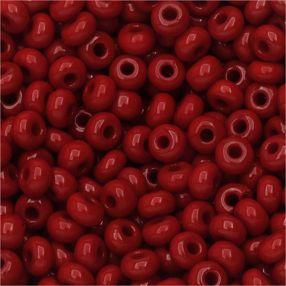 Czech Seed Beads 6/0 Dark Red Opaque (1 Ounce)