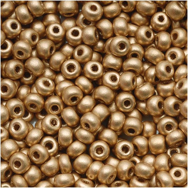 Czech Seed Beads 6/0 Light Gold Supra Metallic (1 Ounce)