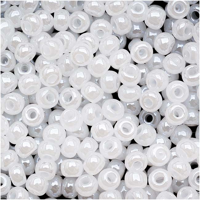 Czech Seed Beads 6/0 White Pearl (1 Ounce)