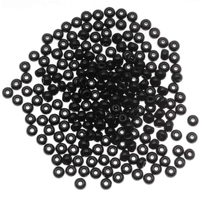 Czech Seed Beads 6/0 Jet Black Opaque (1 Ounce)